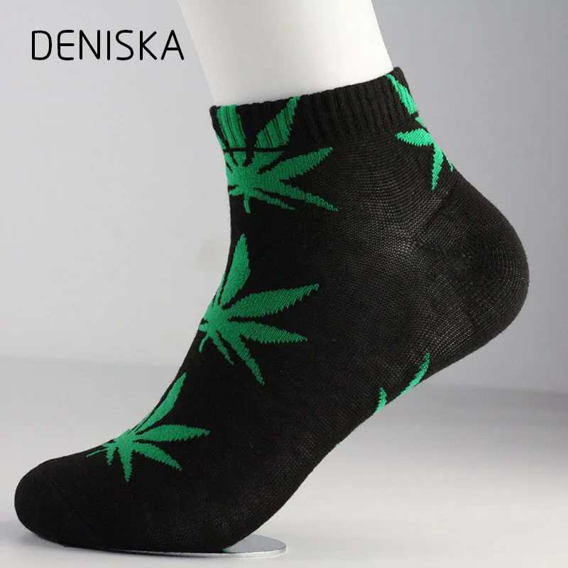 Дениска 2018 Мода 1 пара удобные высокое качество хлопковые носки лист кленовый