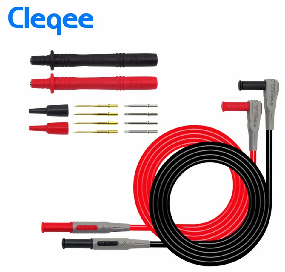Cleqee P1300A зонды для мультиметра Сменные Позолоченные наборы испытательных выводов