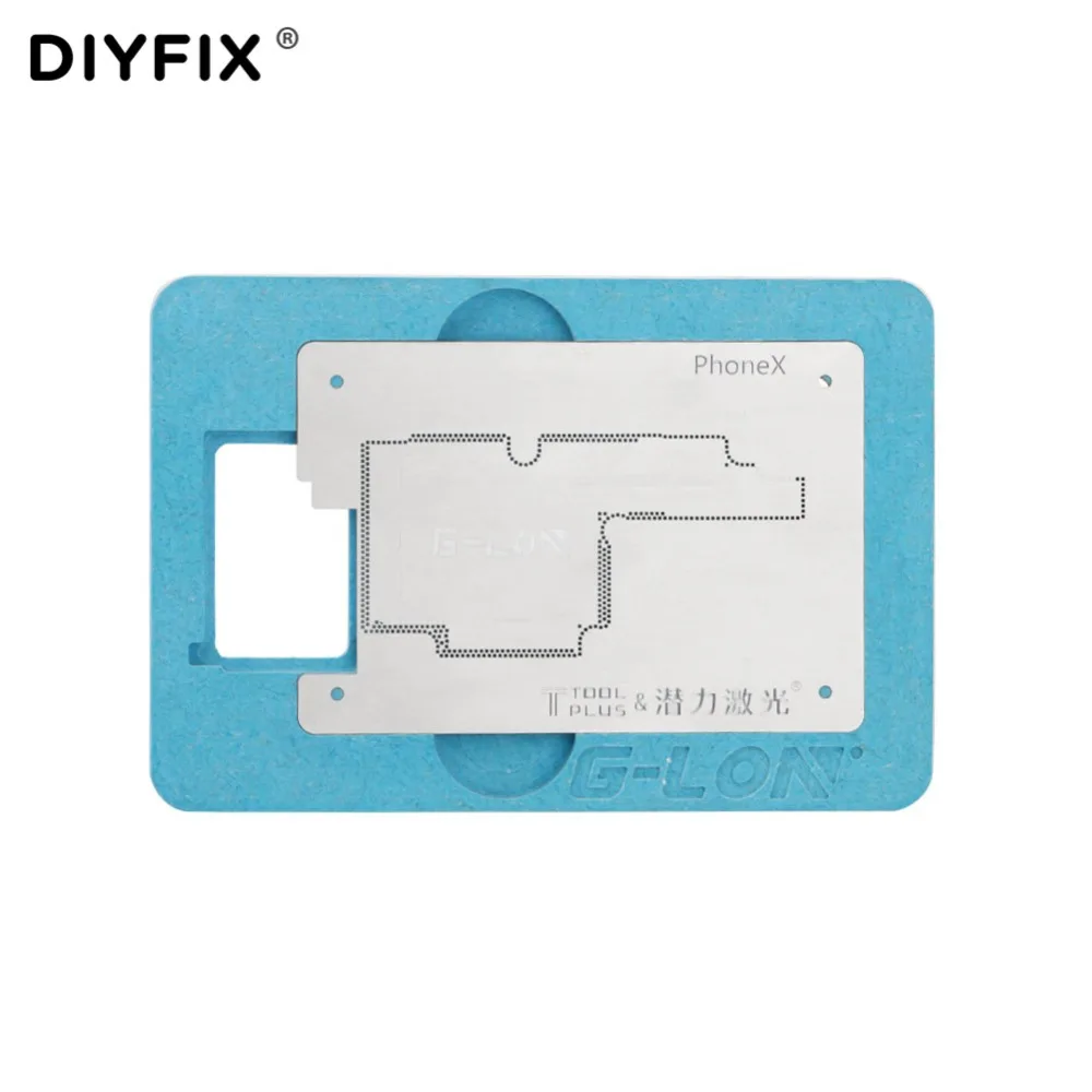 

DIYFIX Phone Logic Board Repair Tool for iPhone X Planting Tin Fixture Motherboard IC Chip Ball Soldering Net Hand Tool
