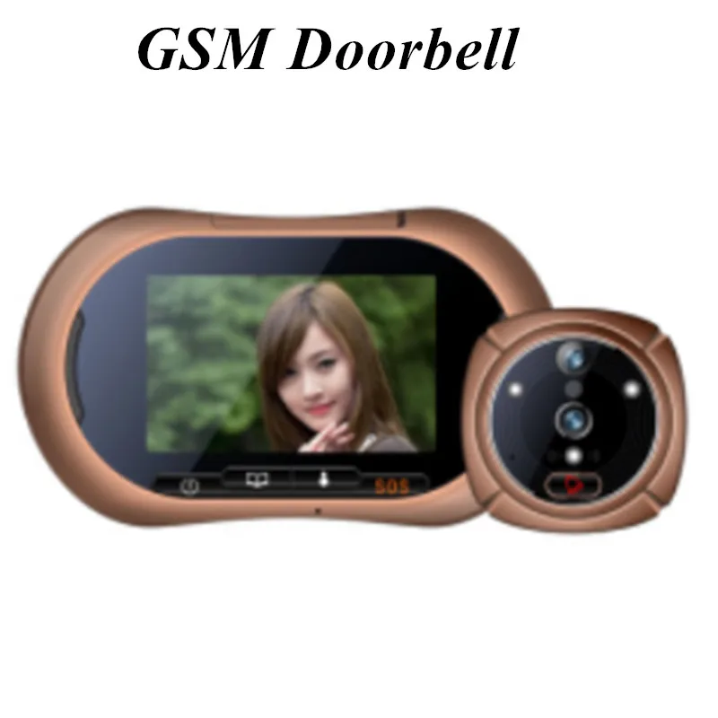 3.7 Inch GSM /SMS Video Door Phone With SOS Function Peephole Viewer