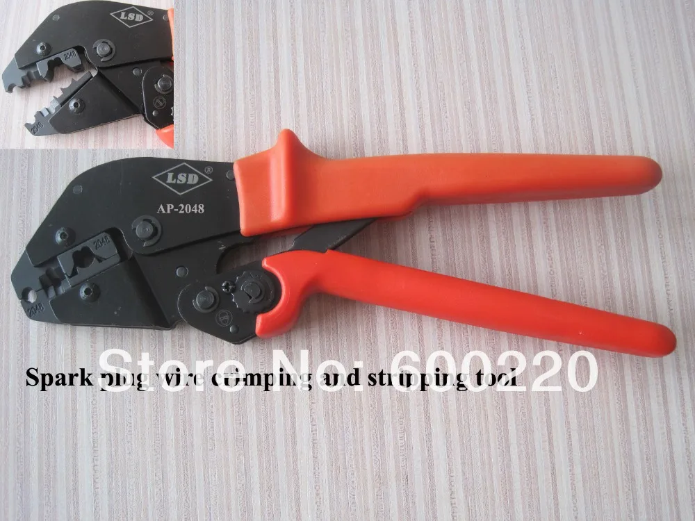 

Spark plug wire crimping tool,ratchet crimping tool for crimping and stripping spark plug,AP-2048