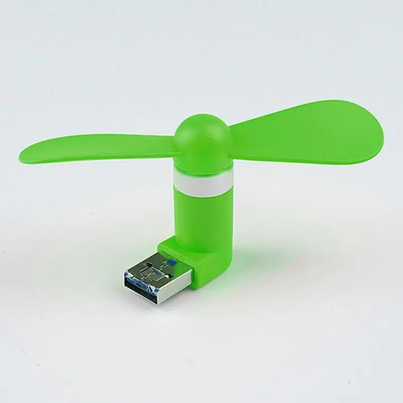 Карманные вентиляторы USB гаджет портативный летний микро USB вентилятор охлаждения Мини Вентилятор Универсальный Для Xiaomi Android OTG телефонов Банк питания ноутбука - Цвет: Зеленый