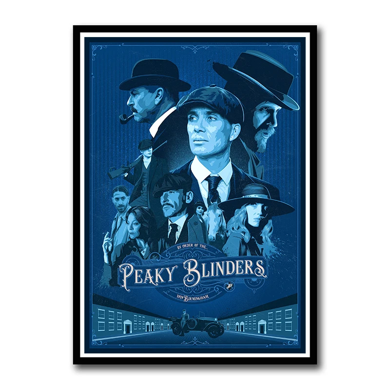 Movie TV Peaky Blinders White Coated Paper Posters Wall Decor Painting for Living Room Home Decoration Frameless - Цвет: Золотой