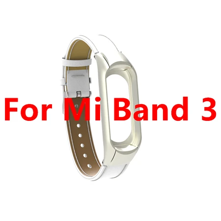 White For Band 3 Кожаный ремешок mi Band 4 для Xiaomi mi Band 4 mi band 4 умный Браслет Анти-потеря спортивный браслет mi Band 3 ремешок умные аксессуары - Цвет: White For Band 3