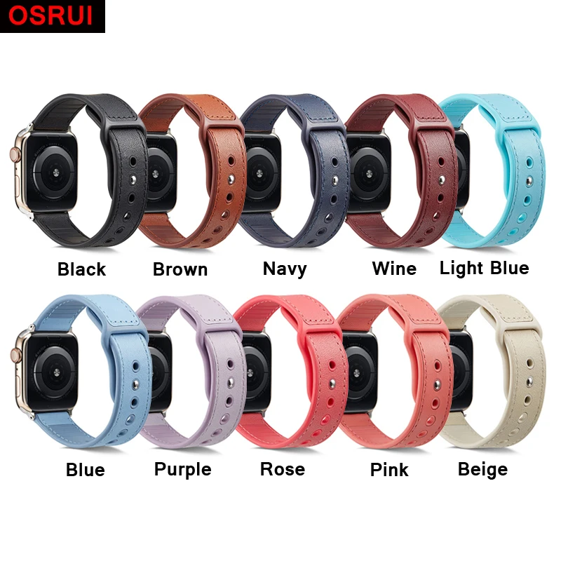 Модный кожаный ремешок для Apple watch 42 мм 38 силиконовый часов correas 44 40 браслет iwatch 4 3 2