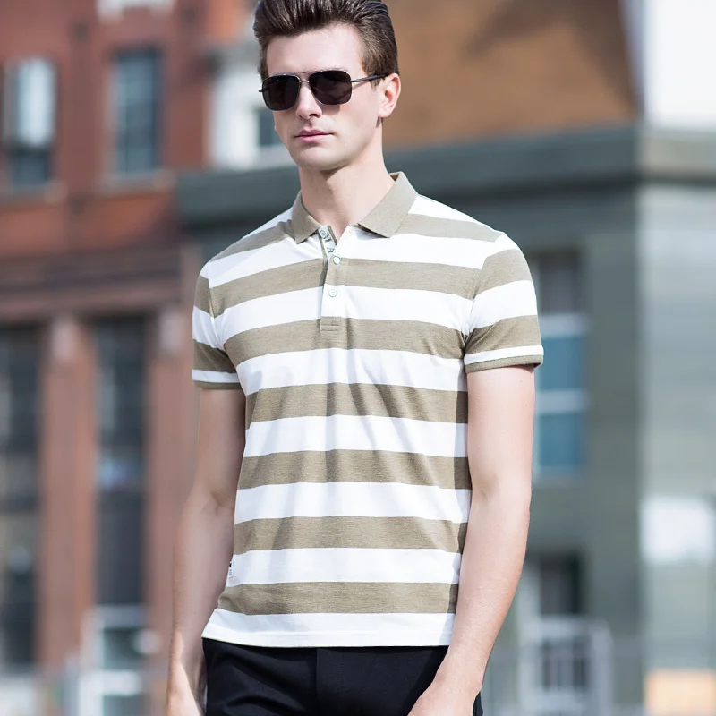 New 2018 Brand Striped Polo Shirt Men Cotton Fashion Contrast Color Shirts Summer Short-sleeve Casual | Мужская одежда