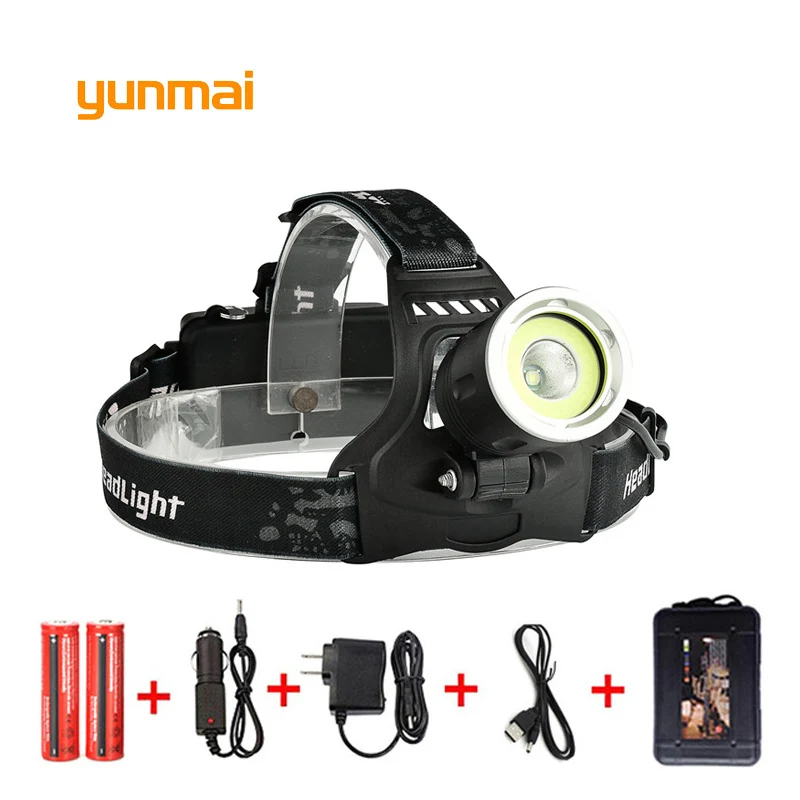 

Налобный фонарь yunmai, светодиодный налобный фонарь, Новый XML T6 + COB USB, фонарь для рыбалки, кемпинга, верховой езды, фронтальный фонарик