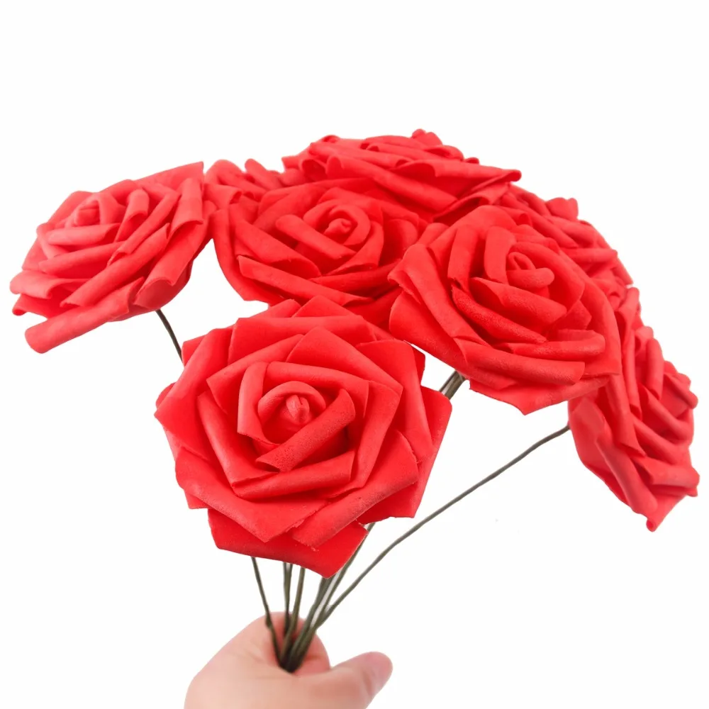 Staraise 10 голов искусственный цветок букет полиэтиленовый пенопласт невесты Роза