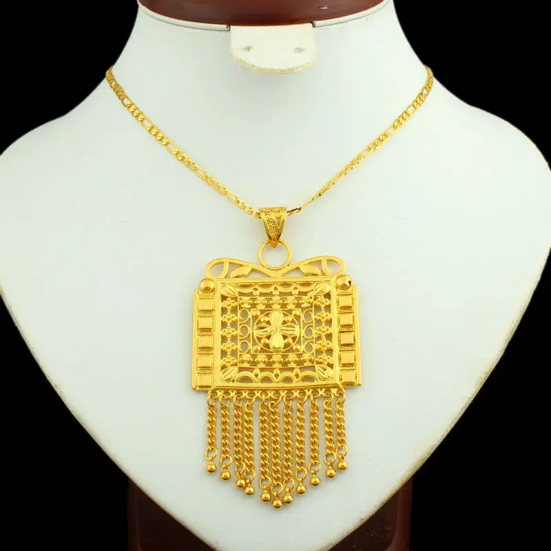 Новый преувеличенный кулон ожерелья для женщин и мужчин золотого цвета