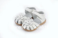 2019 new genuine leather girls sandals in summer walker shoes with flowers antislip sole kids toddler magazine sandal 12 3 18 3