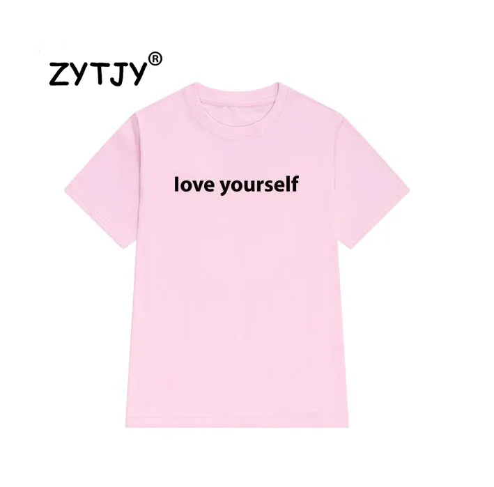 Женская футболка с надписью love yourself хлопковая Повседневная забавная для девушек