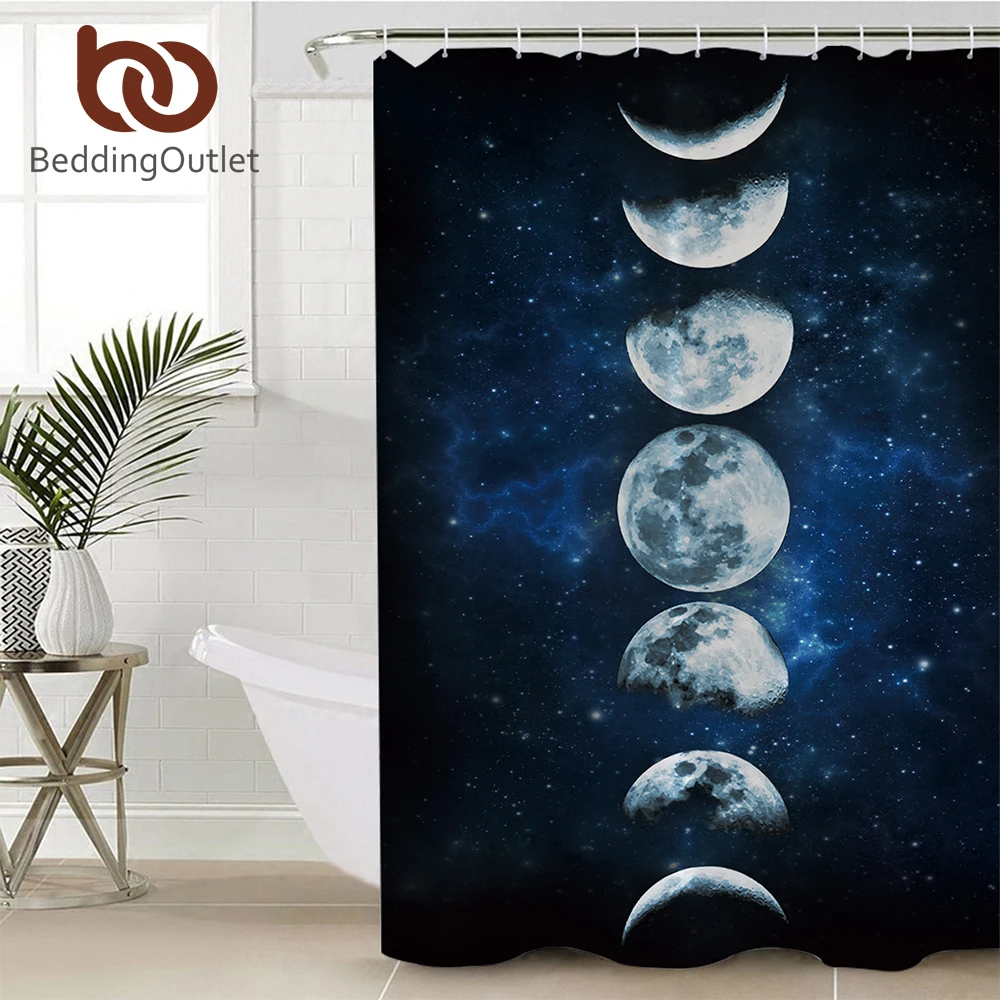 Постельное белье Outlet Moon Eclipse изменяющаяся занавеска для душа 3D Galaxy