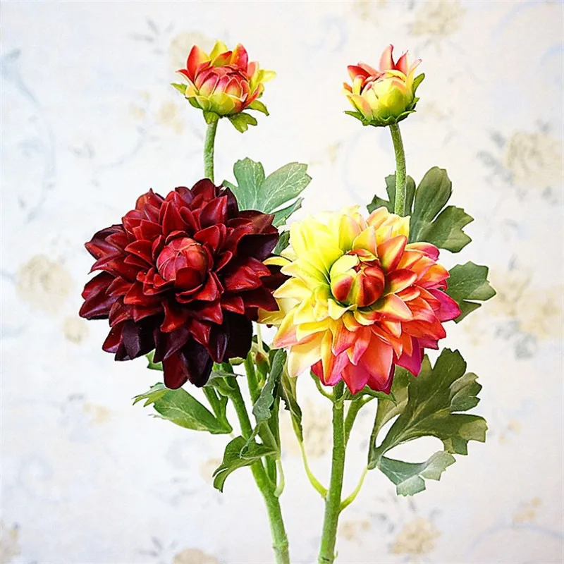 10 шт. поддельные короткие Стволовые туфтинг Dahlia 22 &quotДлина Моделирование