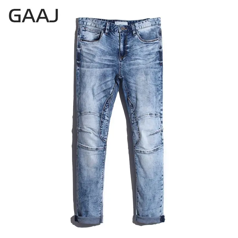 Новинка 2019 мужские джинсы высокого качества брендовые Выбеленные прямые