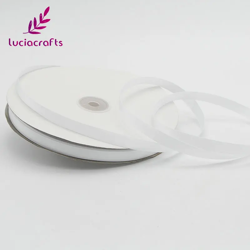 White 100y 6 мм/10 мм однотонная Рождественская атласная лента DIY лук Ремесло Декор вечерние подарочная упаковка одежды Скрапбукинг материал 040007122 - Цвет: White
