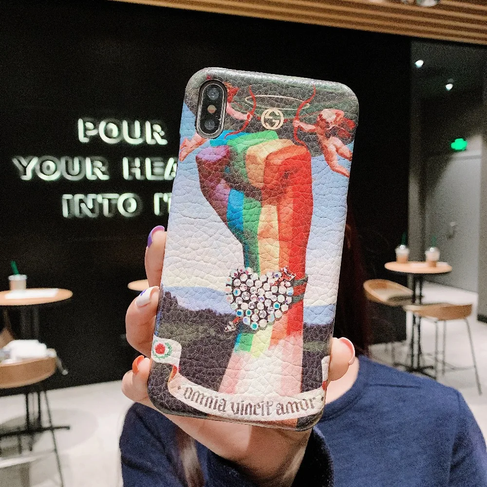 Модный брендовый чехол для iPhone X 8 Plus 6 6 S 7 Plus XR Xsmax роскошный классический ретро Goya полупакет жесткий чехол для телефона Funda