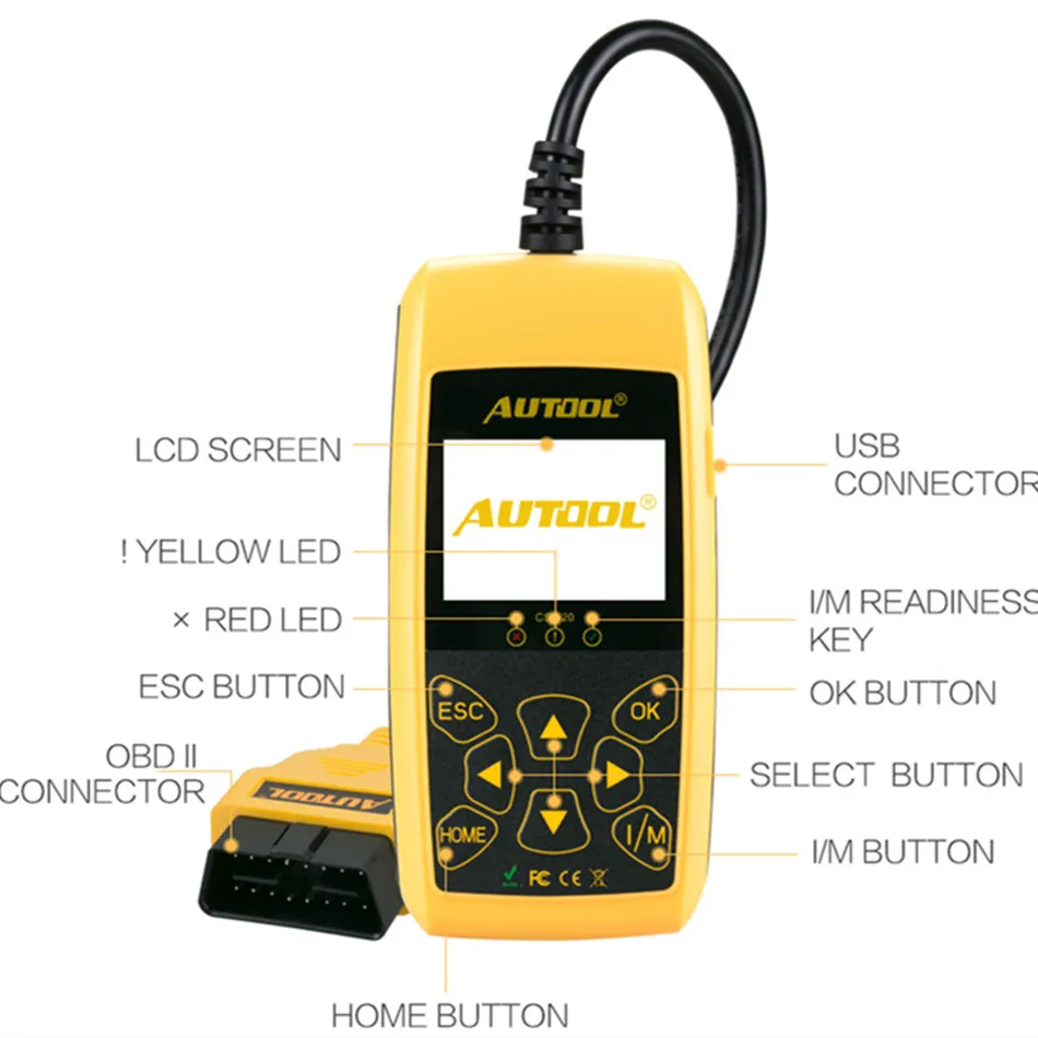 CS520 автомобильный детектор OBD компьютерный диагностический инструмент считывающий карточный светильник неисправности двигателя