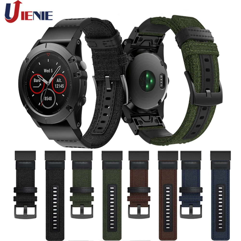 Ремешок для наручных часов Garmin Fenix 5 5Plus 5X 5xplus 6 6X нейлоновый быстросъемный браслет