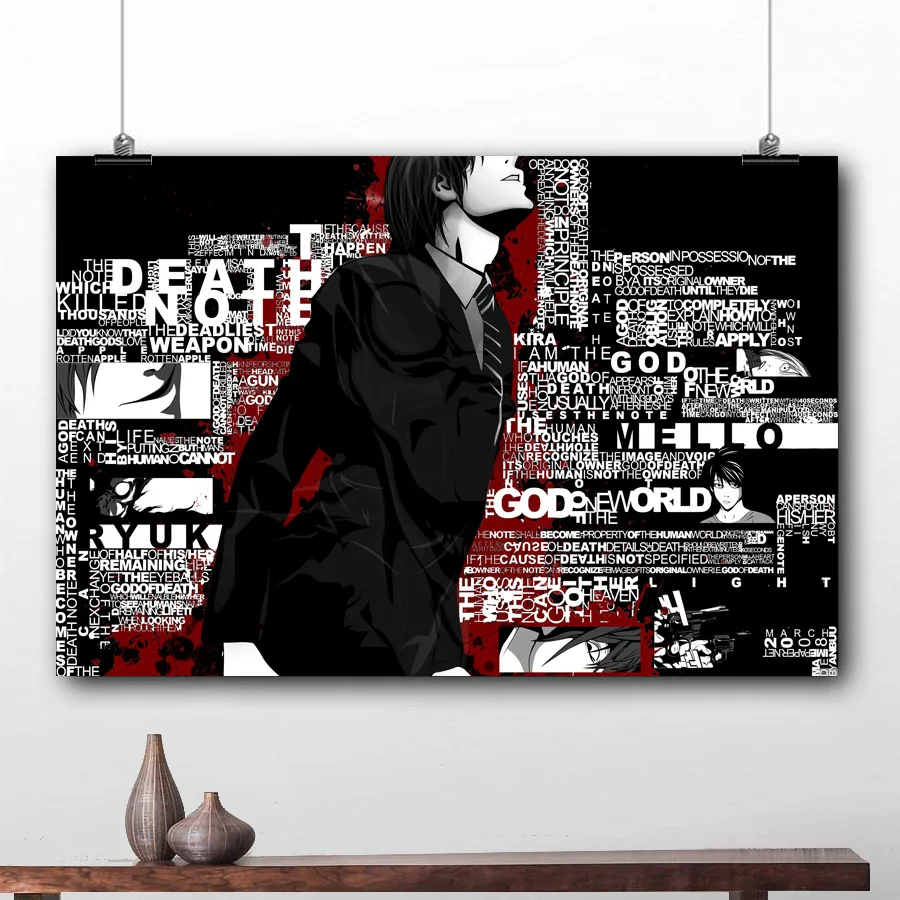 Аниме тетрадь смерти Wall Art Холст для изготовления репродукций и копий тканевый