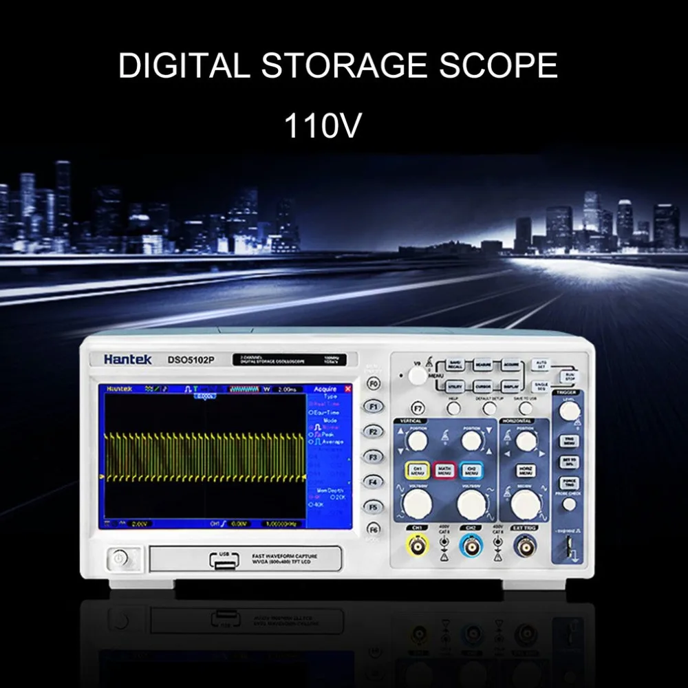 DSO5102P Цифровой осциллограф 100 МГц 1Gsa/S 2-CH 7 &quotTFT дисплей USB WD Портативный Ручной |