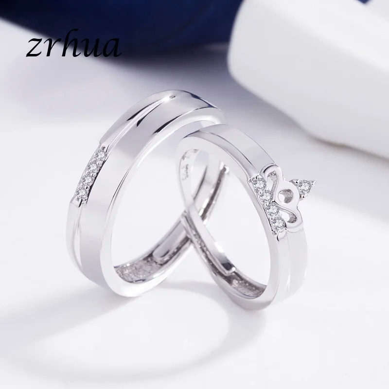 ZRHUA Luxury Crown Ring Set 925 Silver Engagement Rings Vintage Bridal Wedding Anillos For Women Wholesale Engagment Anel | Украшения и