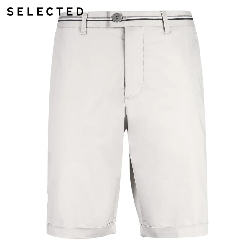 SELECTED Men's Summer Slight Stretch Cotton Pure Color Straight Fit Shorts S|4192SH520 | Мужская одежда