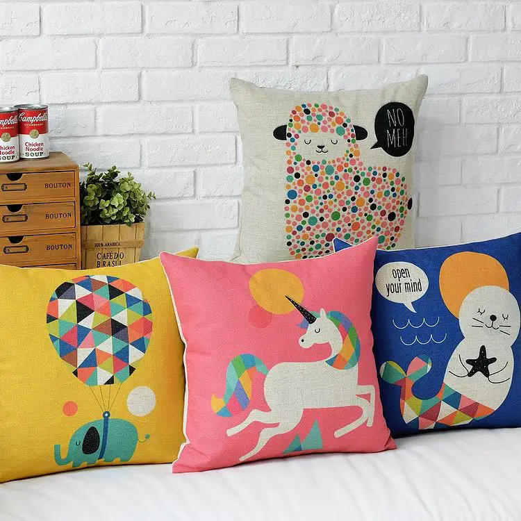 Скандинавские милые подушки с животными из мультфильмов для подушка овечка