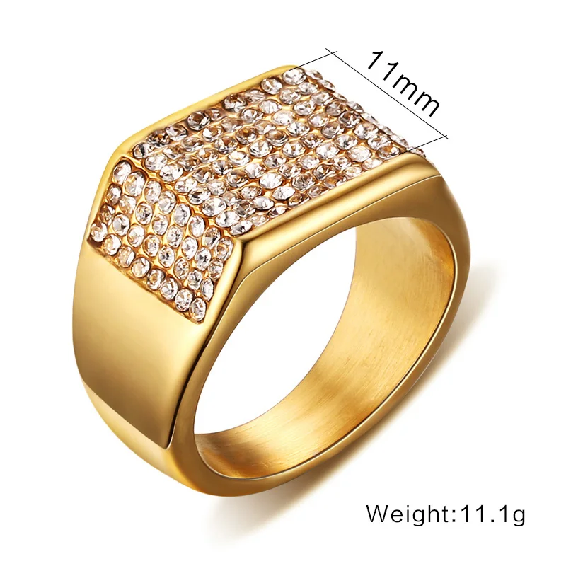 Кольца Vnox Bling Full AAA CZ с камнями для женщин и мужчин большие массивные женские