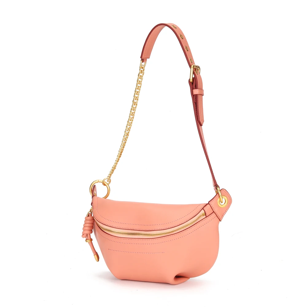 BRIGGS Waist Packs Genuine Leather Crossbody Bags For Women Chest Bag Luxury Handbags Women Bags Designer Ladies Purse