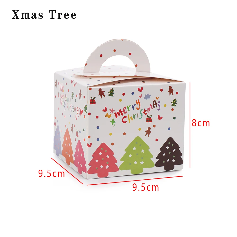 Xmas Tree 5 шт./упак. красиво сложенные Красочные Рождественская коробка для яблок банка для сахара для хранения орнамент Рождественский подарок коробка вечерние поставки - Цвет: Xmas Tree