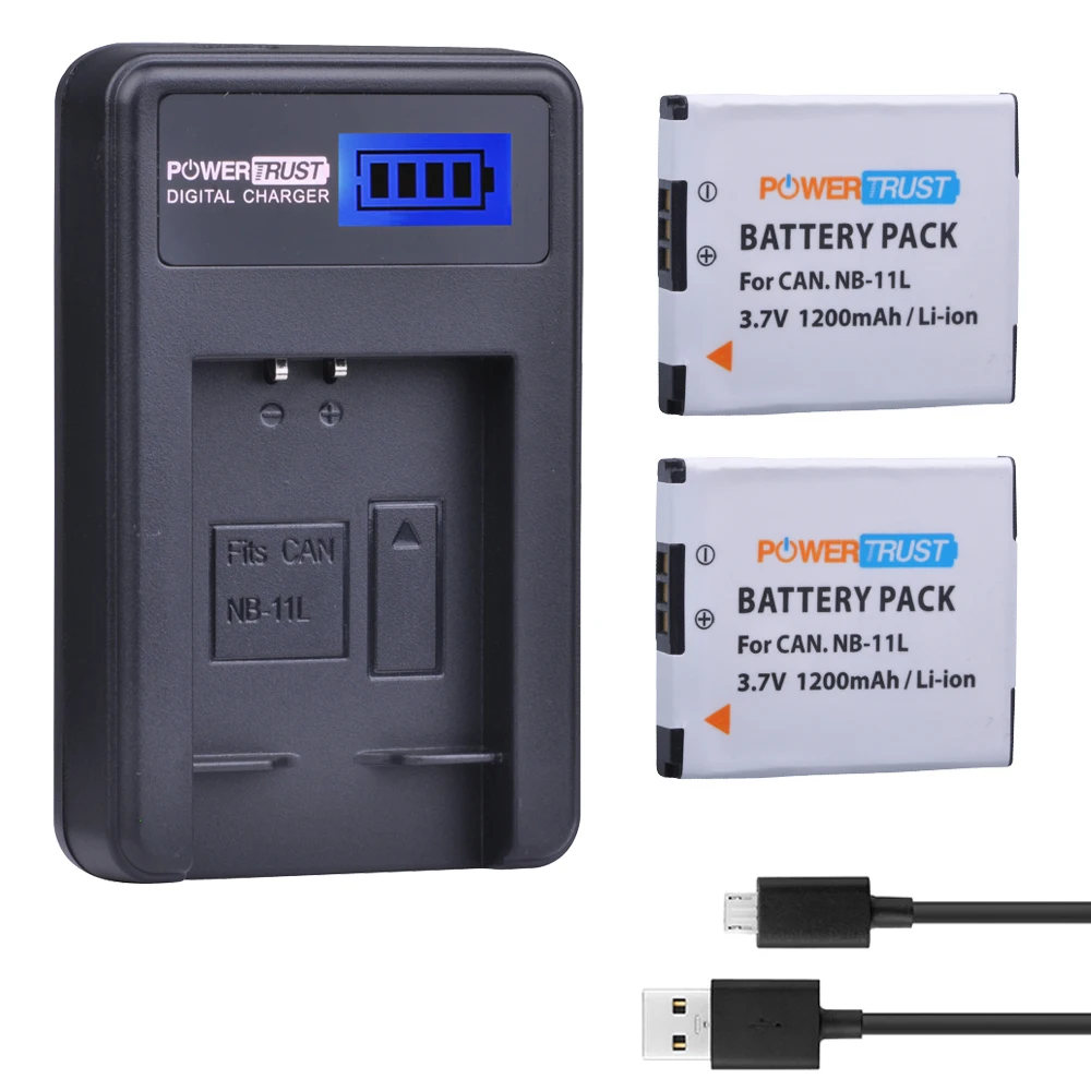 2 шт. Аккумулятор для камеры 11L 1200 мАч NB NB11L ЖК дисплей USB зарядное устройство Canon A2600