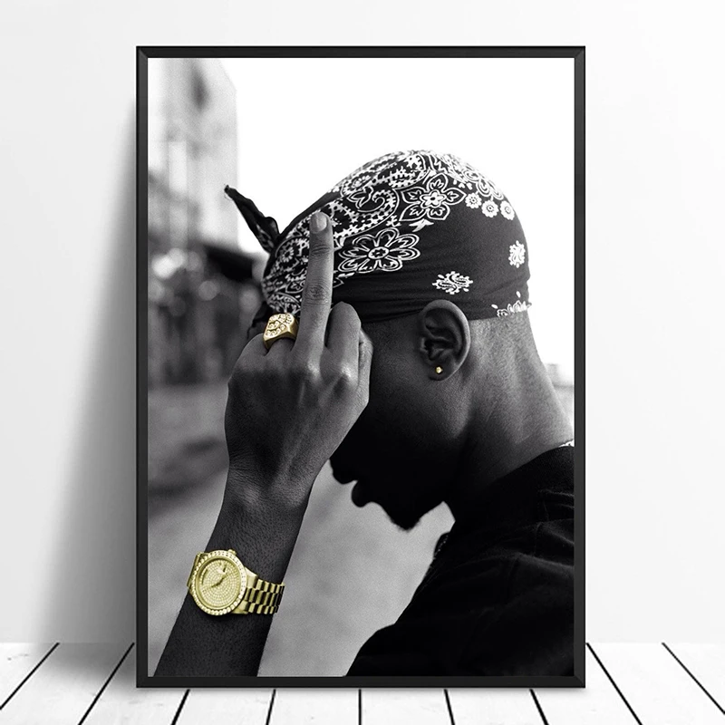 Музыкальный постер Tupac Singer в стиле хип-хоп настенная живопись со звездами