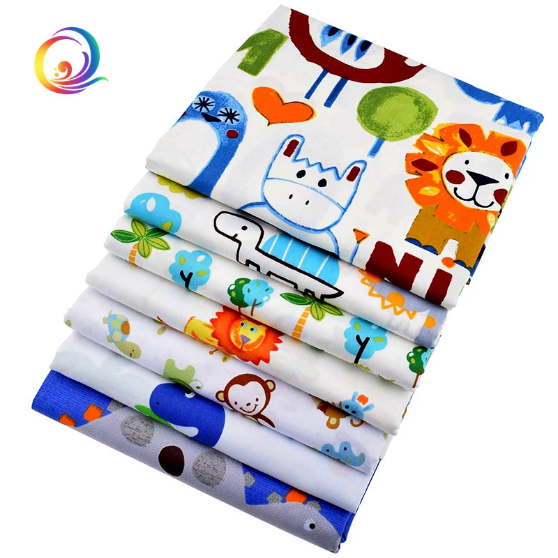Haisen 7 шт./лот мультяшная серия саржевая хлопчатобумажная ткань для пэчворка шитья
