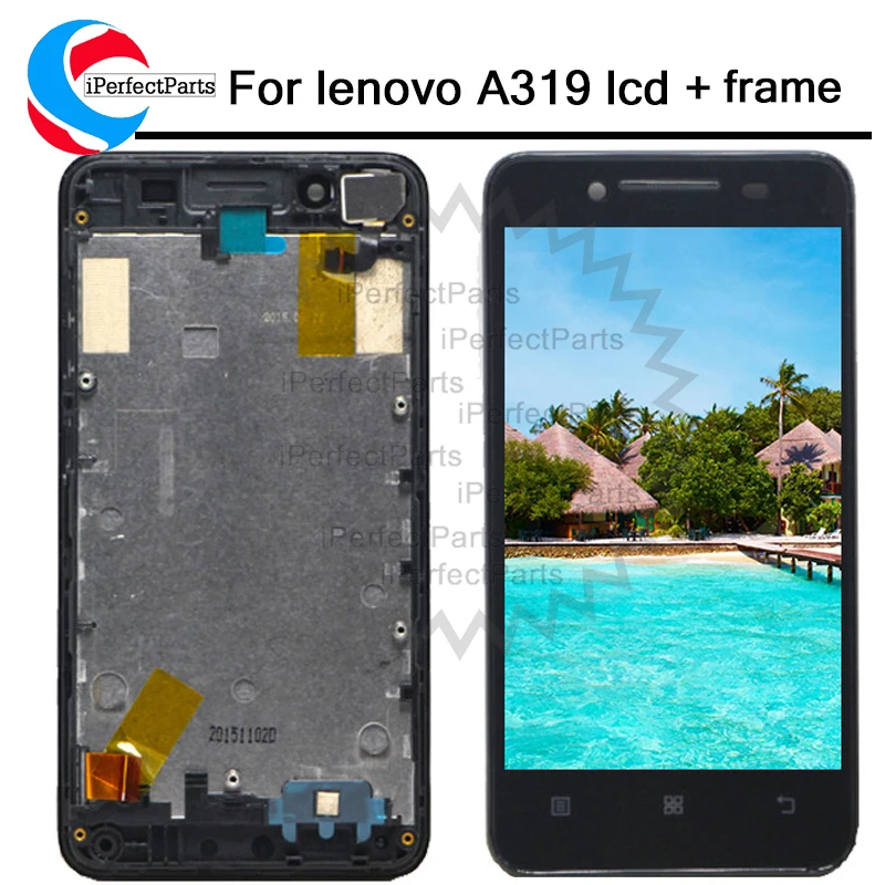 ЖК-дисплей 4 5 дюйма для Lenovo A319 с сенсорным экраном и дигитайзером в сборе рамкой