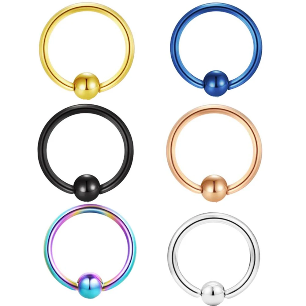 

TIANCIFBYJS 20G Stainless Steel Nose Ring Hoop Nose Septum Rings 16G Helix Cartilage Earring Body Piercing Jewelry Mix 6 Colors