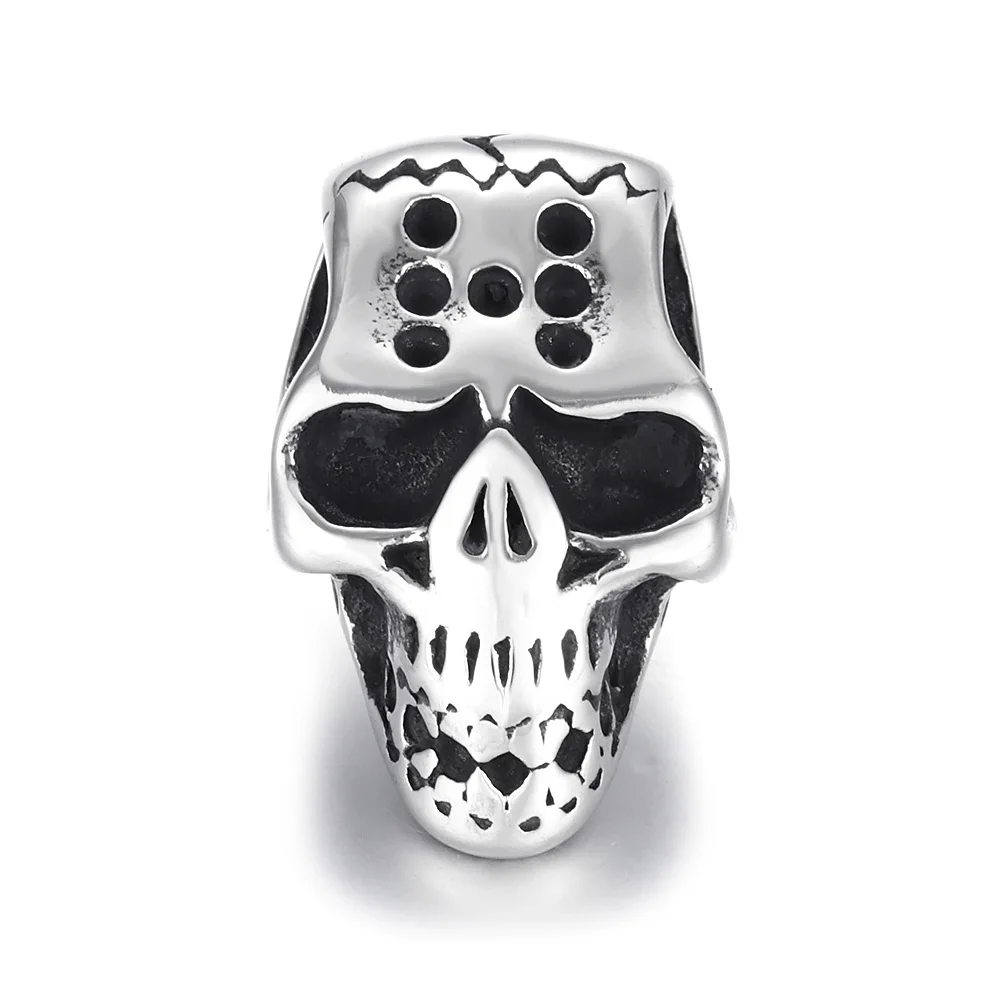 Skull bead 6 Нержавеющая сталь бусины в форме черепа большое отверстие бусины 6 мм Слайд Подвески DIY Для мужчин браслет расходные материалы для изготовления ручной работы ювелирных изделий - Цвет: Skull bead 6
