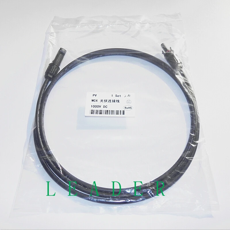 20 шт./лот 2 м 4mm2 (12 AWG) MC4 Удлинительный кабель с типный коннектор PV tuv ul Стандартный