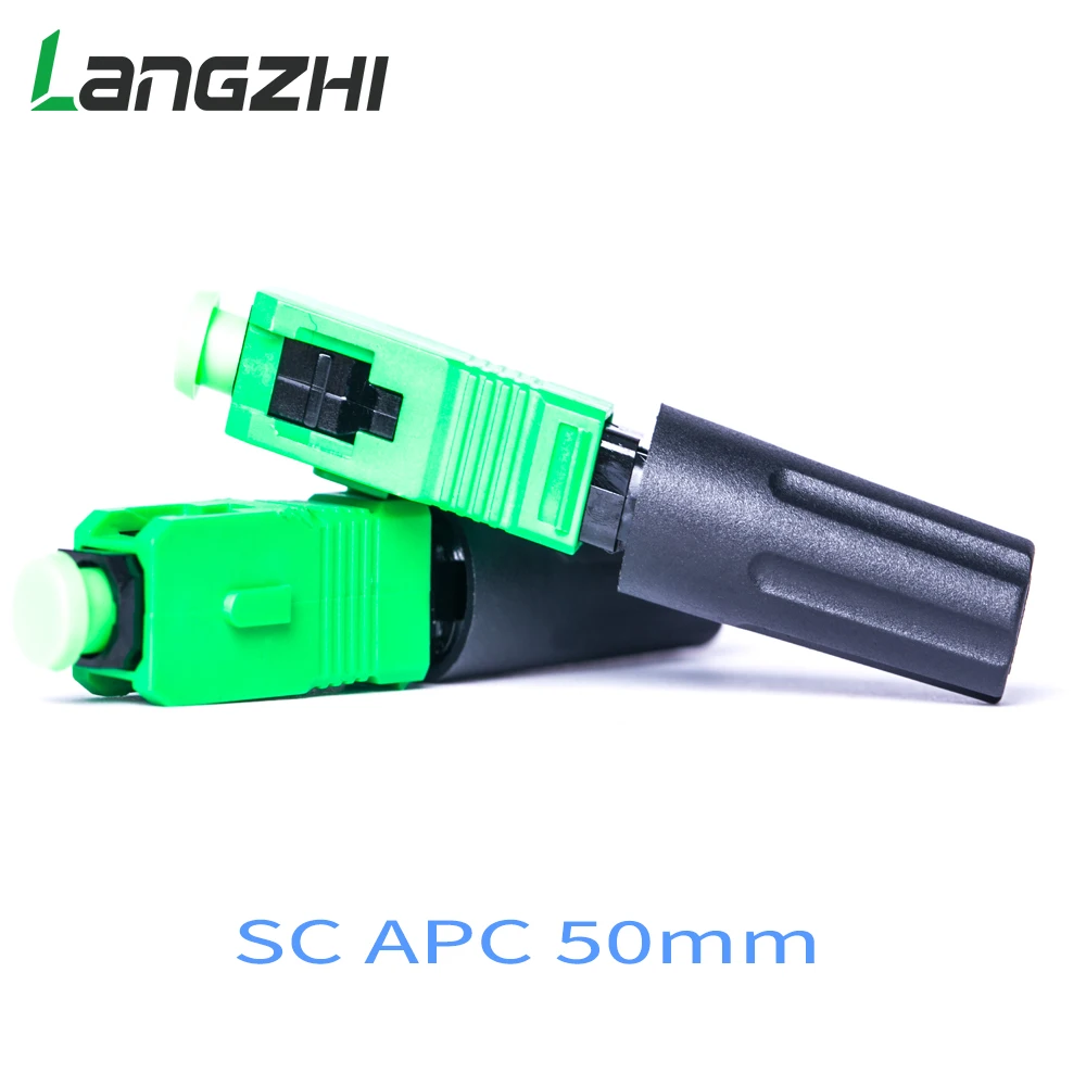 Langzhi 100 шт./лот SC Apc 50 мм Zf Ftth волоконно-оптический SC разъем SC/APC Волоконно-оптический разъем Sc-apc Быстрый разъем