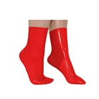 Милые короткие модные красные носки унисекс из чистого натурального латекса и резины, Размер 0,4 мм