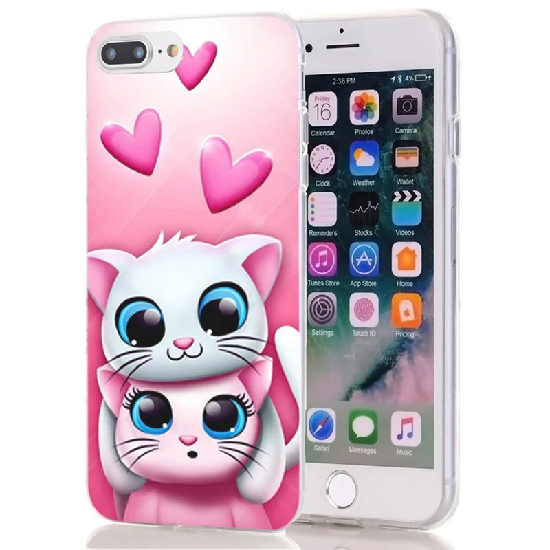 Для iPhone 6 7 8 4 &quotдля X Plus plus 5 5&quot чехол из ТПУ Защитная задняя крышка для девочек