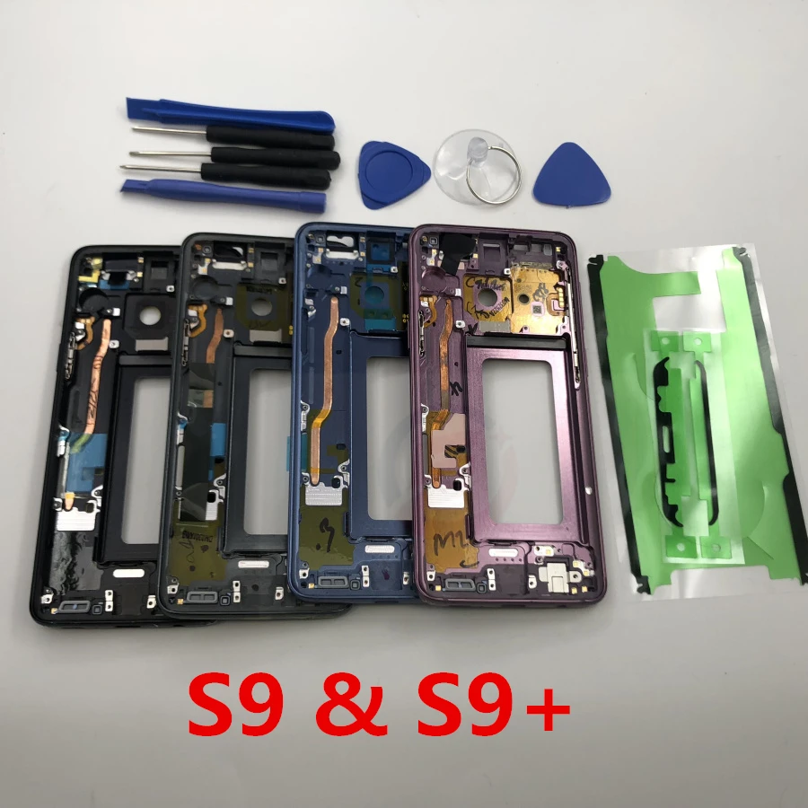 Для samsung Galaxy S9 G960F S9+ S9 Plus G965F корпус средней рамы с ободком передняя рамка Шасси с боковыми кнопками запасные части