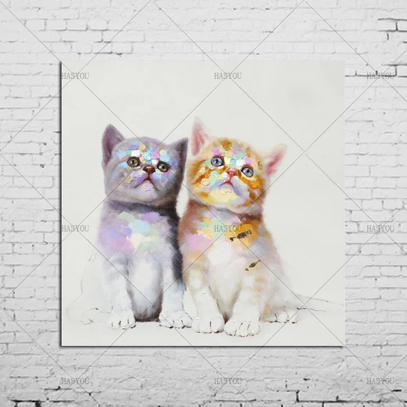 100% ручная работа милое домашнее животное картина маслом современная
