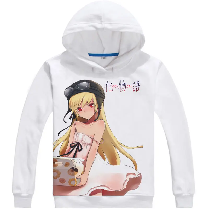 Толстовка с капюшоном Bakemonogatari белая толстовка для косплея милые толстовки