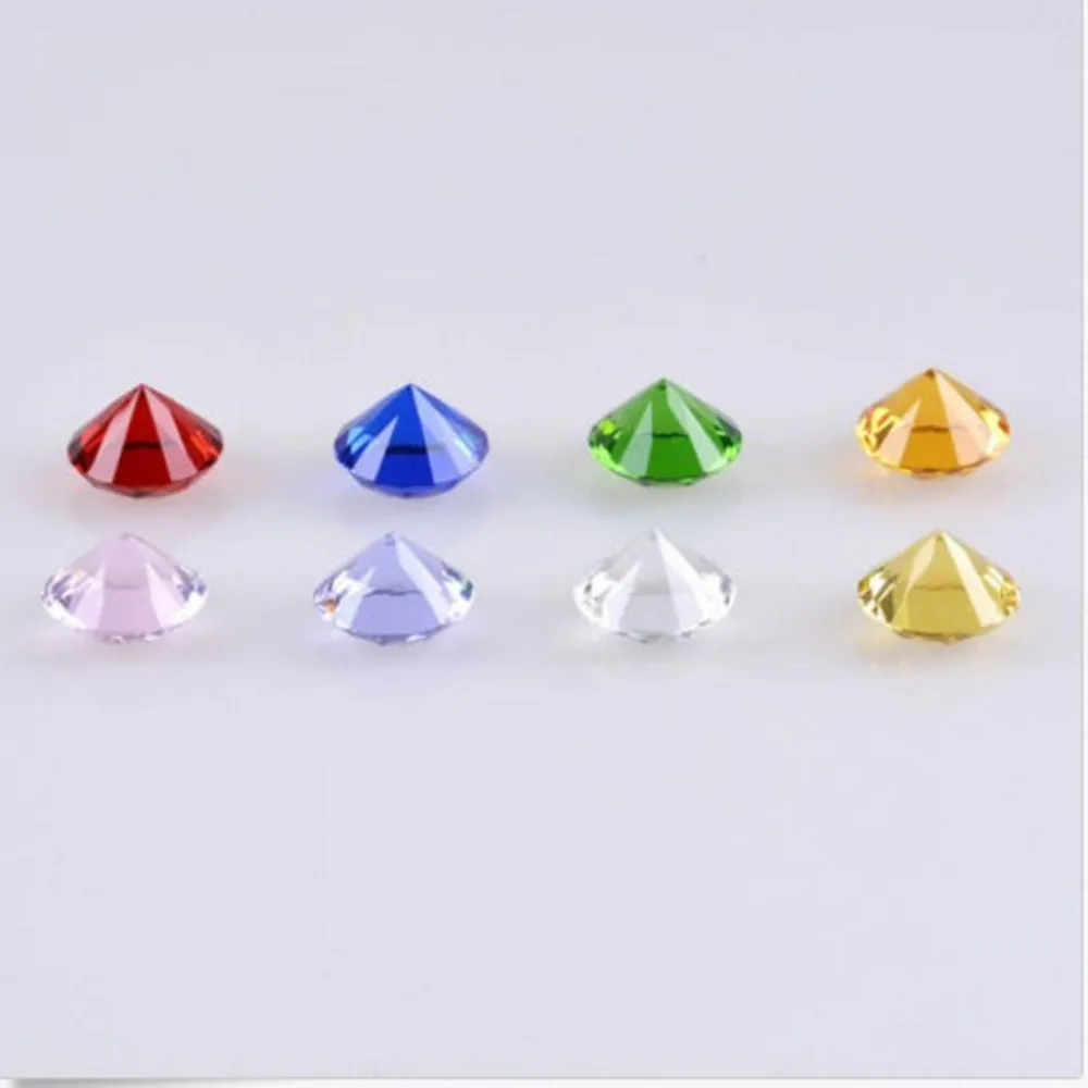 

12pcs/Set 40mm Crystal Glass Mixed-Color Diamond Paperweight Wedding Gifts Hot Sale Feng Shui Product With Pink Gift Boxes