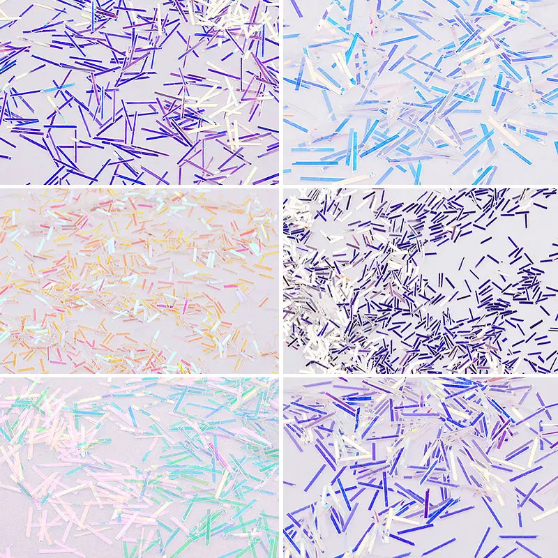 6 шт. Аврора блеск ногтей хлопья комплект 3D голографические блестки