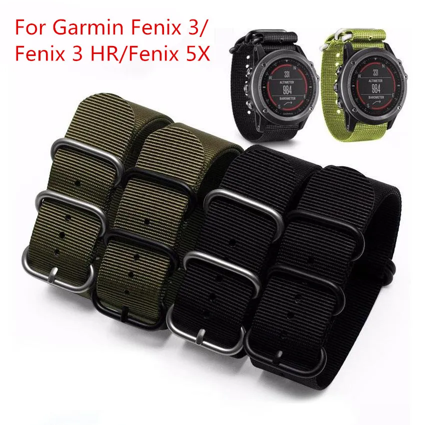 Ремешок нейлоновый для наручных часов длинный Браслет смарт Garmin Fenix 5X/ 3 / HR с 5
