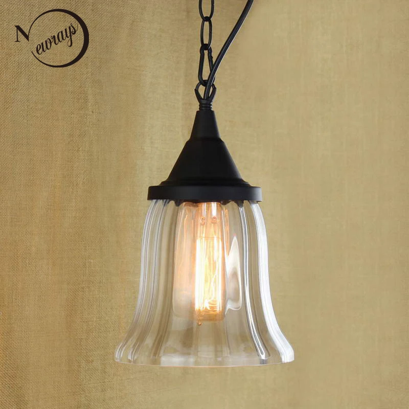 

Recycled retro Hanging clear glass cup Pendant Lamp with Edison Light bulb|Kitchen Lights and Cabinet Lights