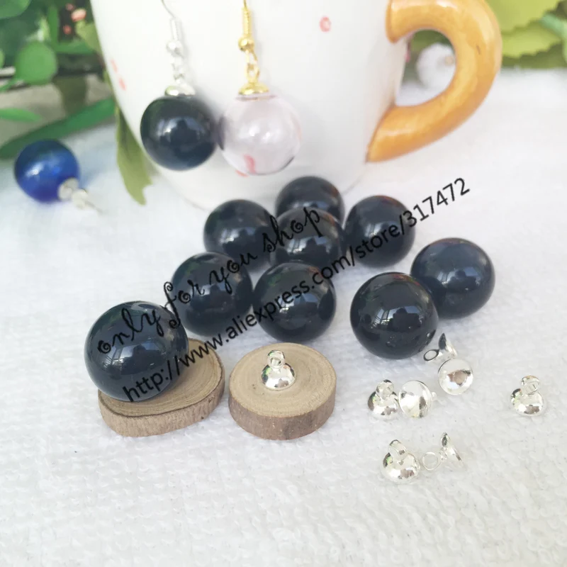 Бесплатная доставка! 30 компл./Лот 16*4 мм набор пузырей из черного стекла и крышек 6