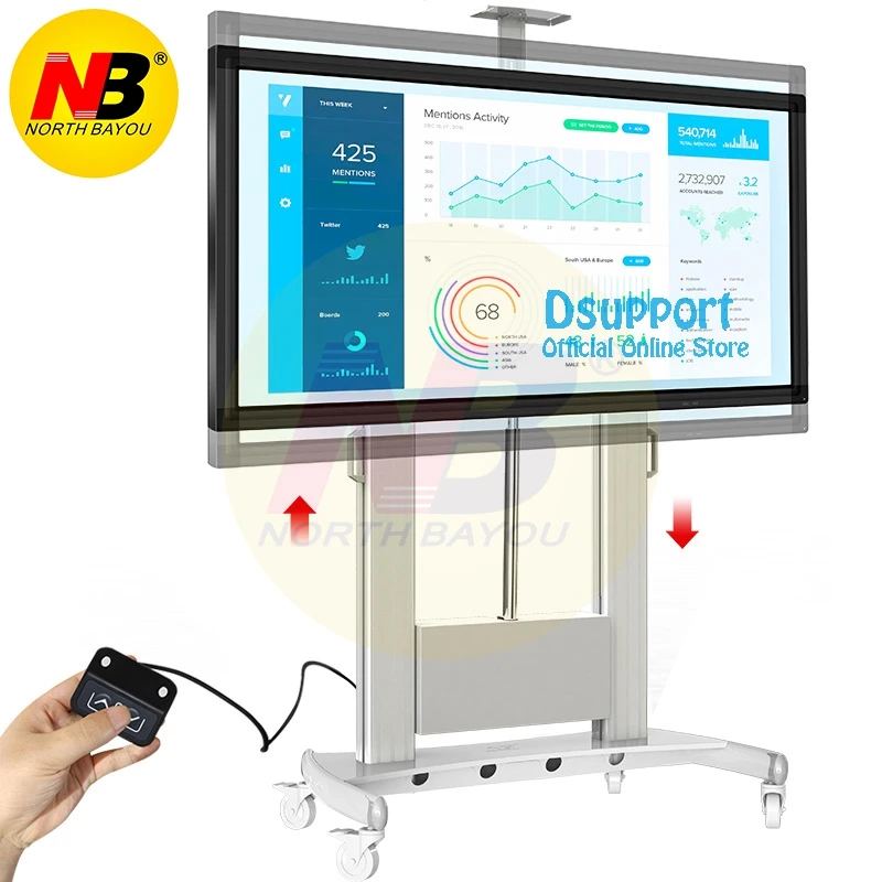 Моторизованный подъемный экран NB TW100 сверхмощная тележка с креплением для