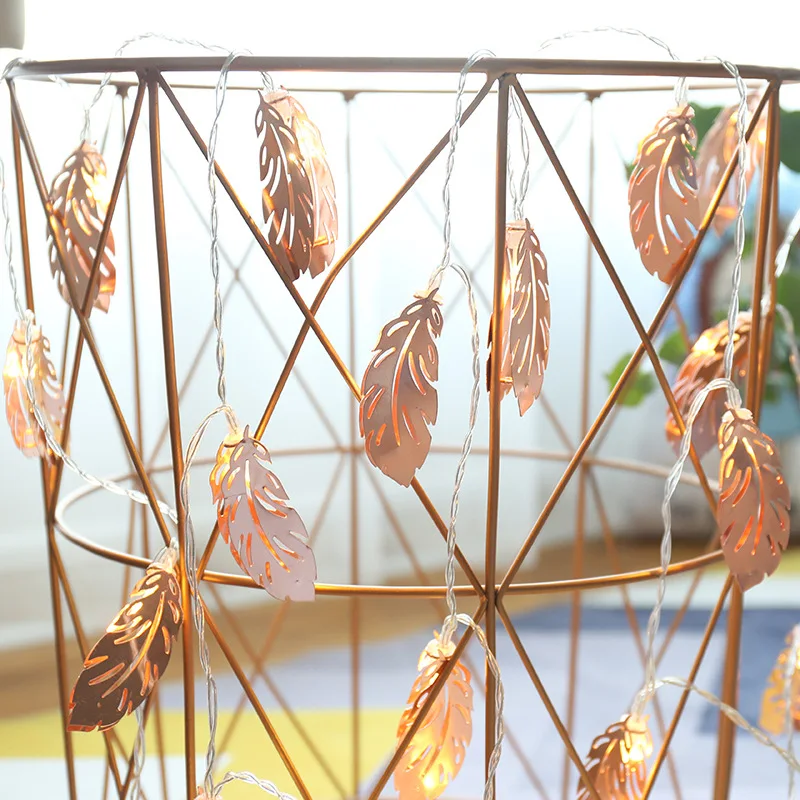 Светодиодная железная гирлянда Скандинавское украшение для спальни перьевая